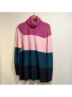 Lane‎ Bryant Women's Multicolor Striped Turtleneck Sweater Size 14/16